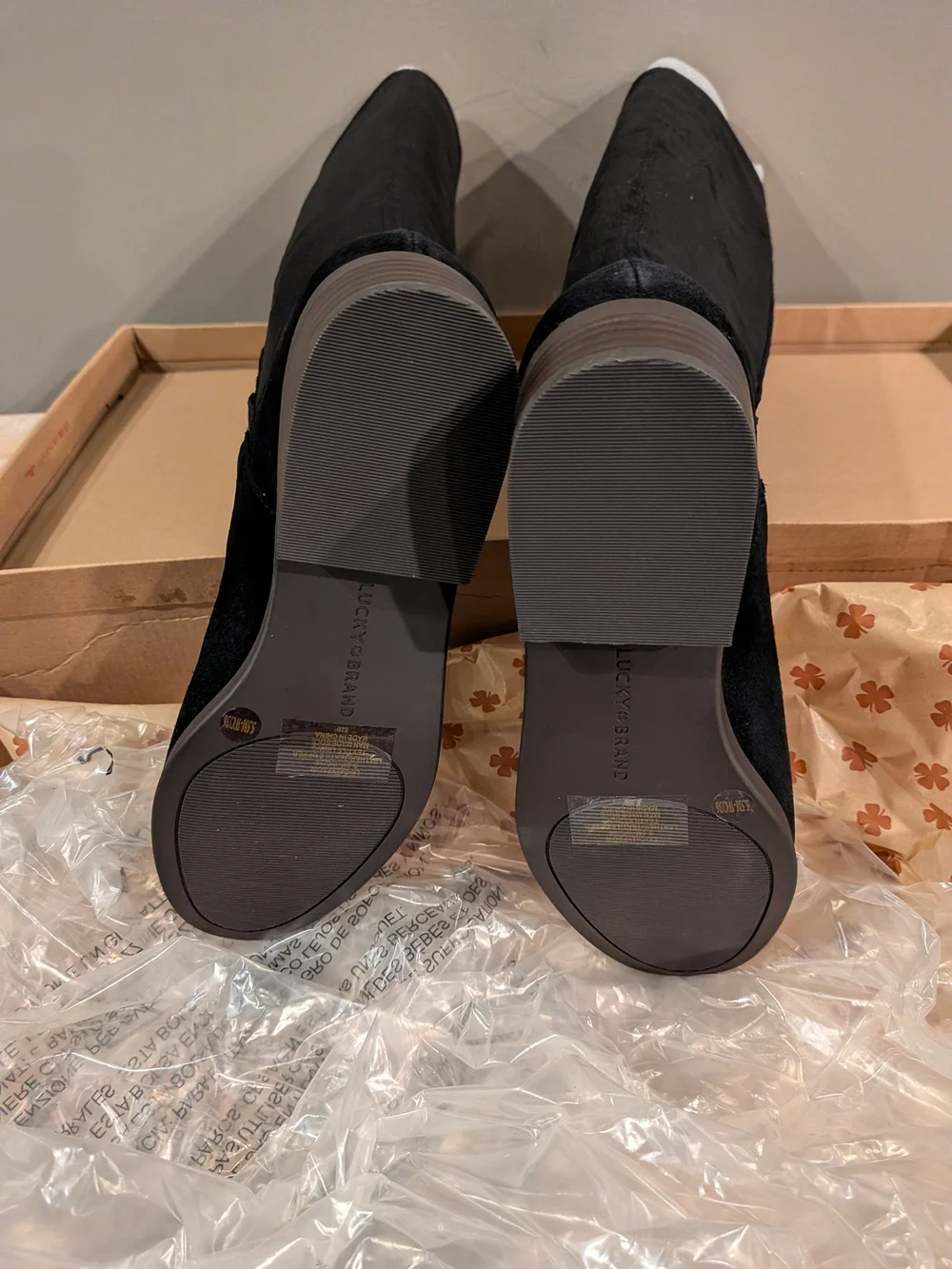 Lucky Brand Calypso Suede Black Wide Calf Women's 5.5 NWT